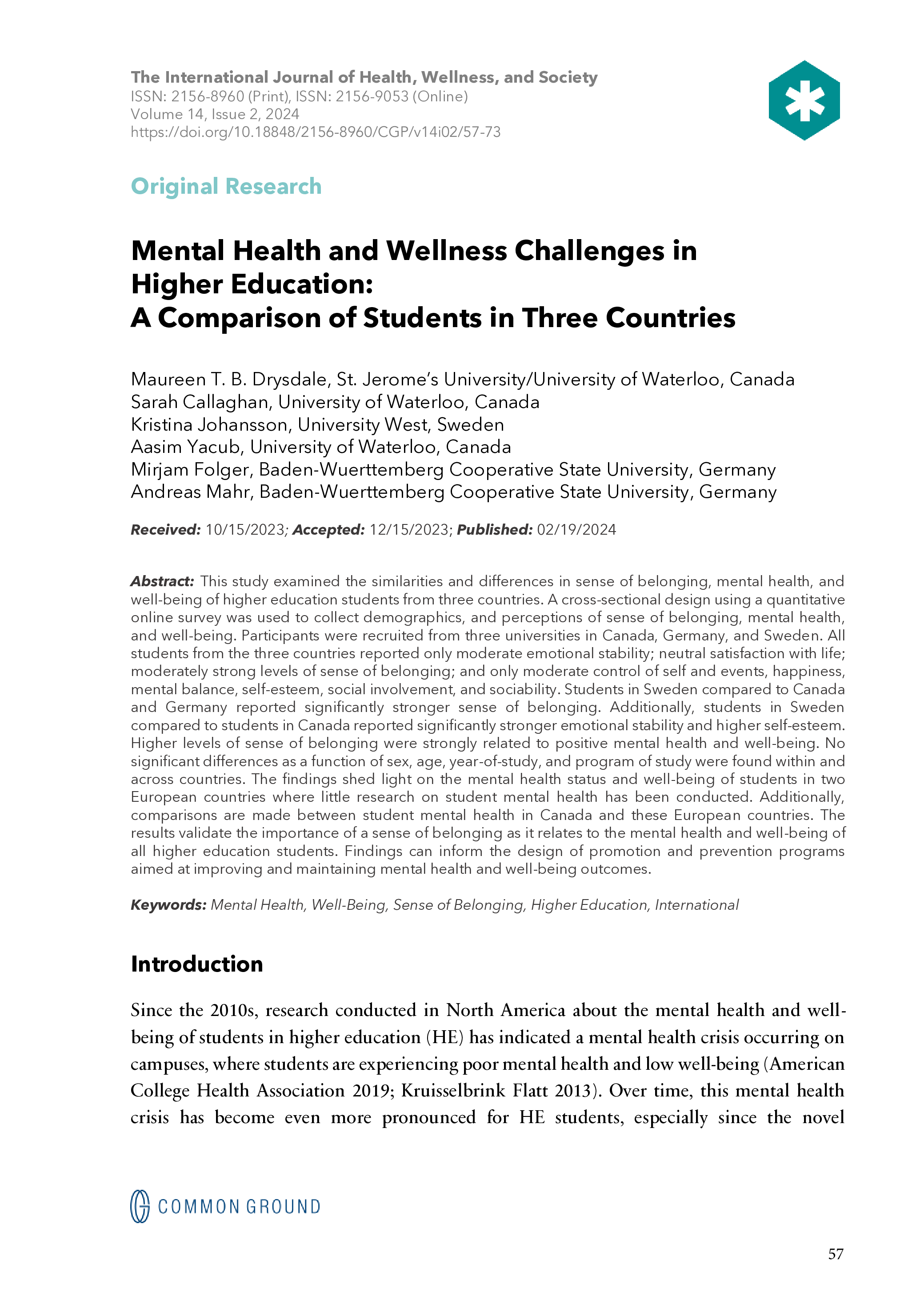 Mental Health and Wellness Challenges in Higher Education - Article ...