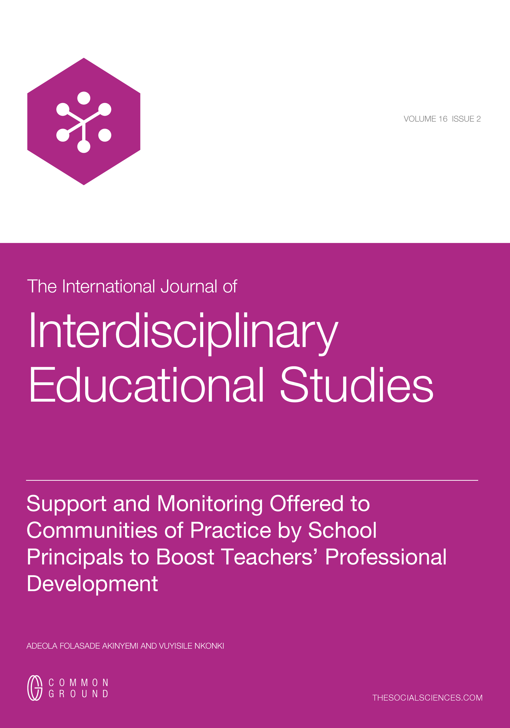 Support and Monitoring Offered to Communities of Practice by School ...