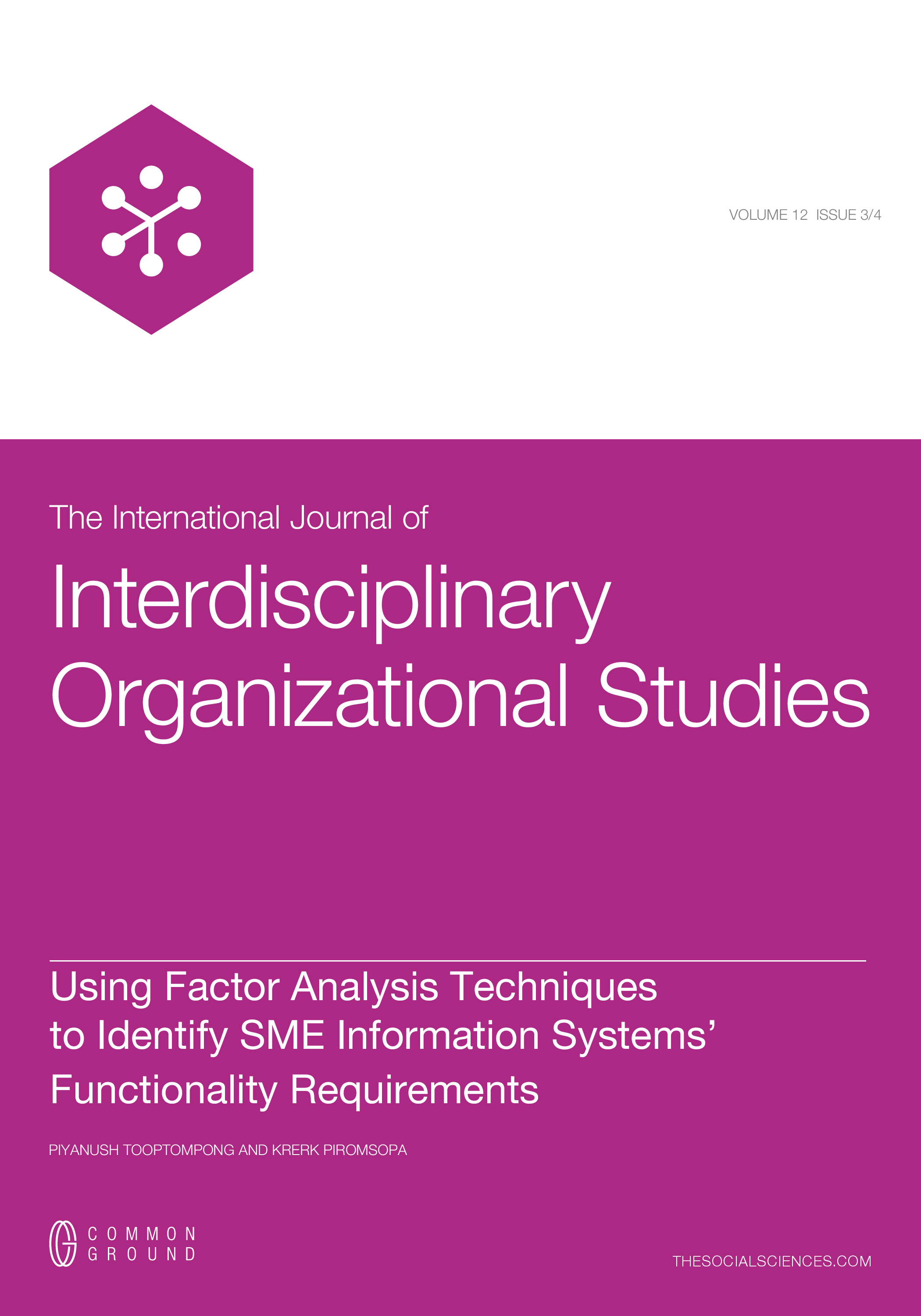 Using Factor Analysis Techniques to Identify SME Information Systems ...