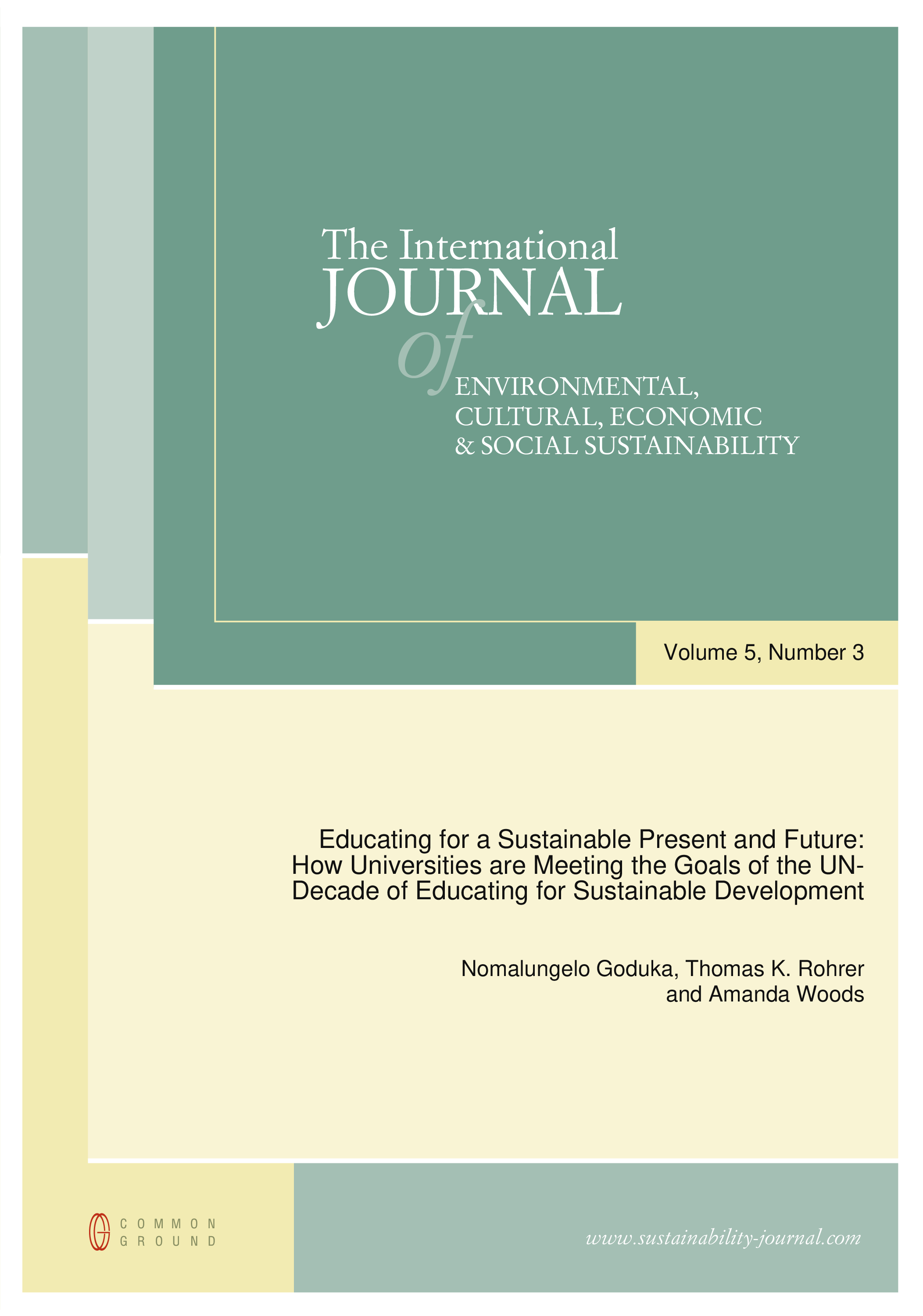 Educating for a Sustainable Present and Future - Article - CGScholar