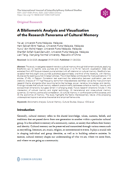 A Bibliometric Analysis and Visualization of the Research Panorama of ...
