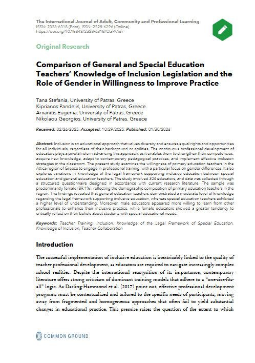 Comparison of General and Special Education Teachers’ Knowledge of ...