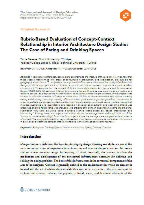 Rubric-Based Evaluation of Concept–Context Relationship in Interior ...