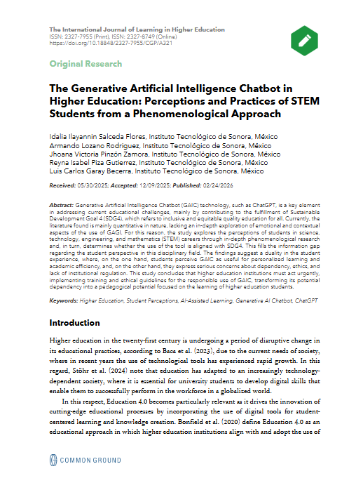 The Generative Artificial Intelligence Chatbot in Higher Education ...
