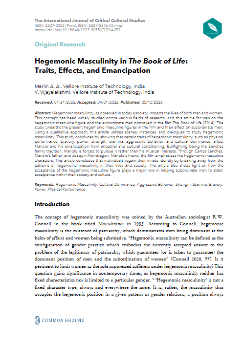 Hegemonic Masculinity in "The Book of Life" - Article - CGScholar