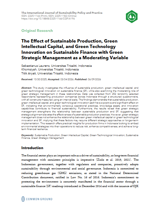 The Effect of Sustainable Production, Green Intellectual Capital, and ...